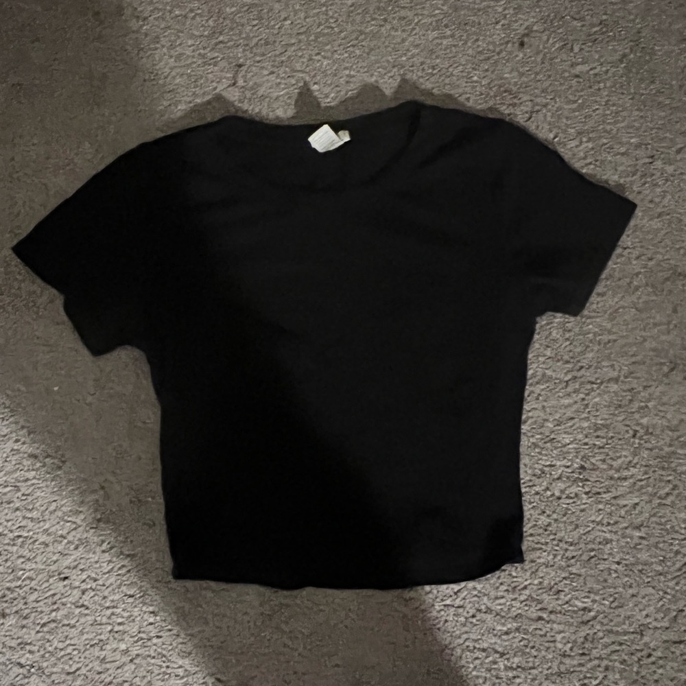 bozzolo black cropped tee / size large